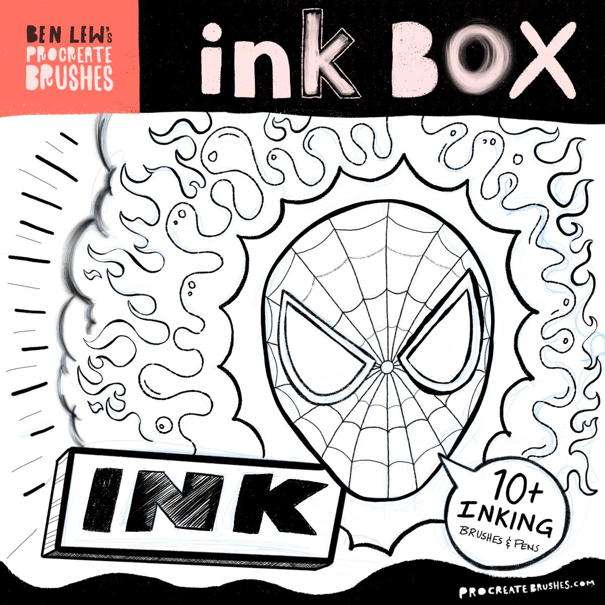 墨水笔刷 - Procreate笔刷预览效果