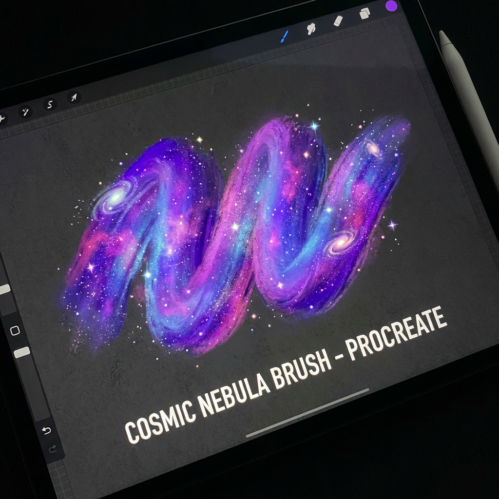太空星系星云笔刷套装 - Procreate笔刷预览效果