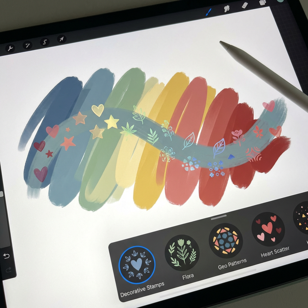 笔触图形对象笔刷套装 - Procreate笔刷预览效果