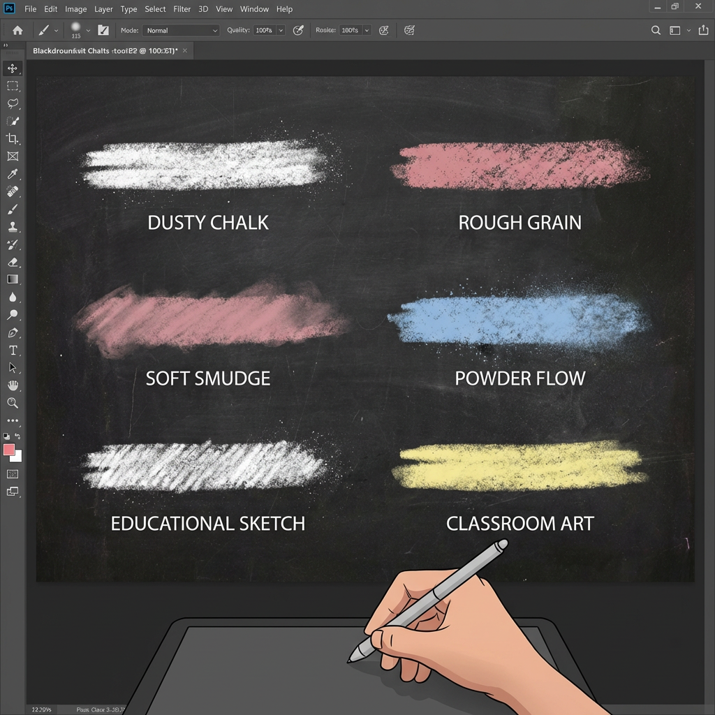 粉笔笔刷 - Procreate笔刷预览效果