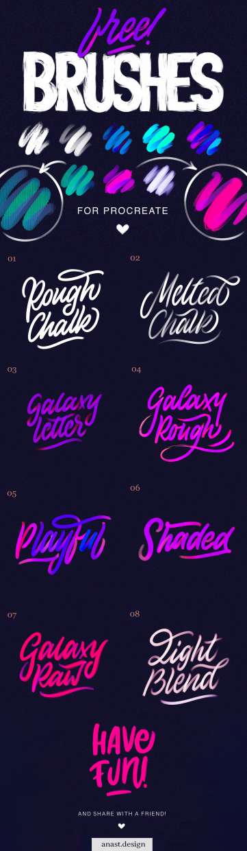 银河星空笔刷 - Procreate笔刷预览效果