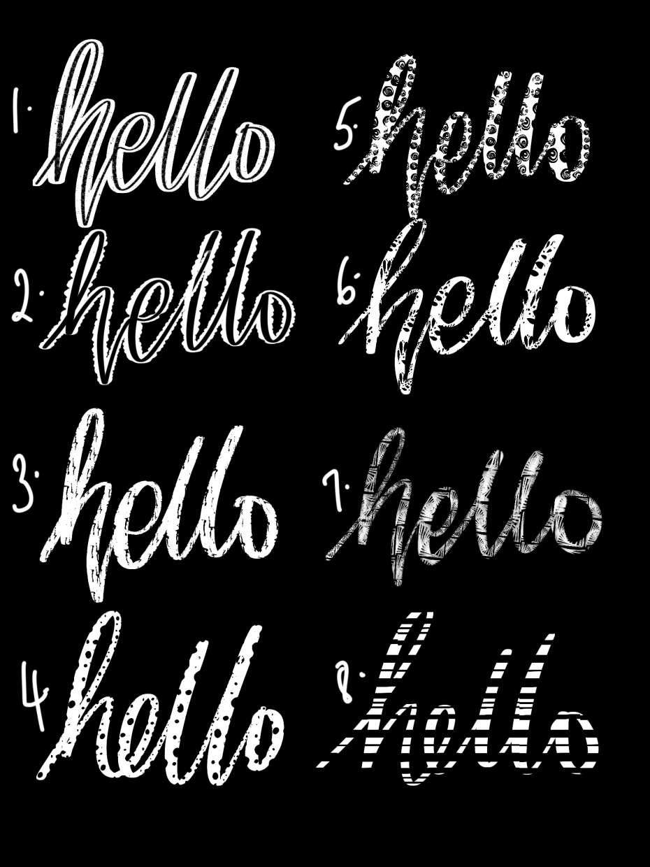 手写字体笔刷 - Procreate笔刷预览效果