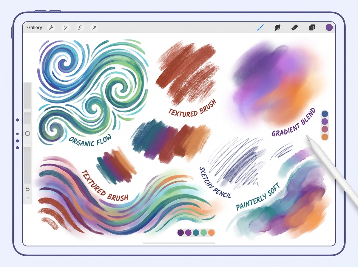 插画原画笔刷 - Procreate笔刷预览效果