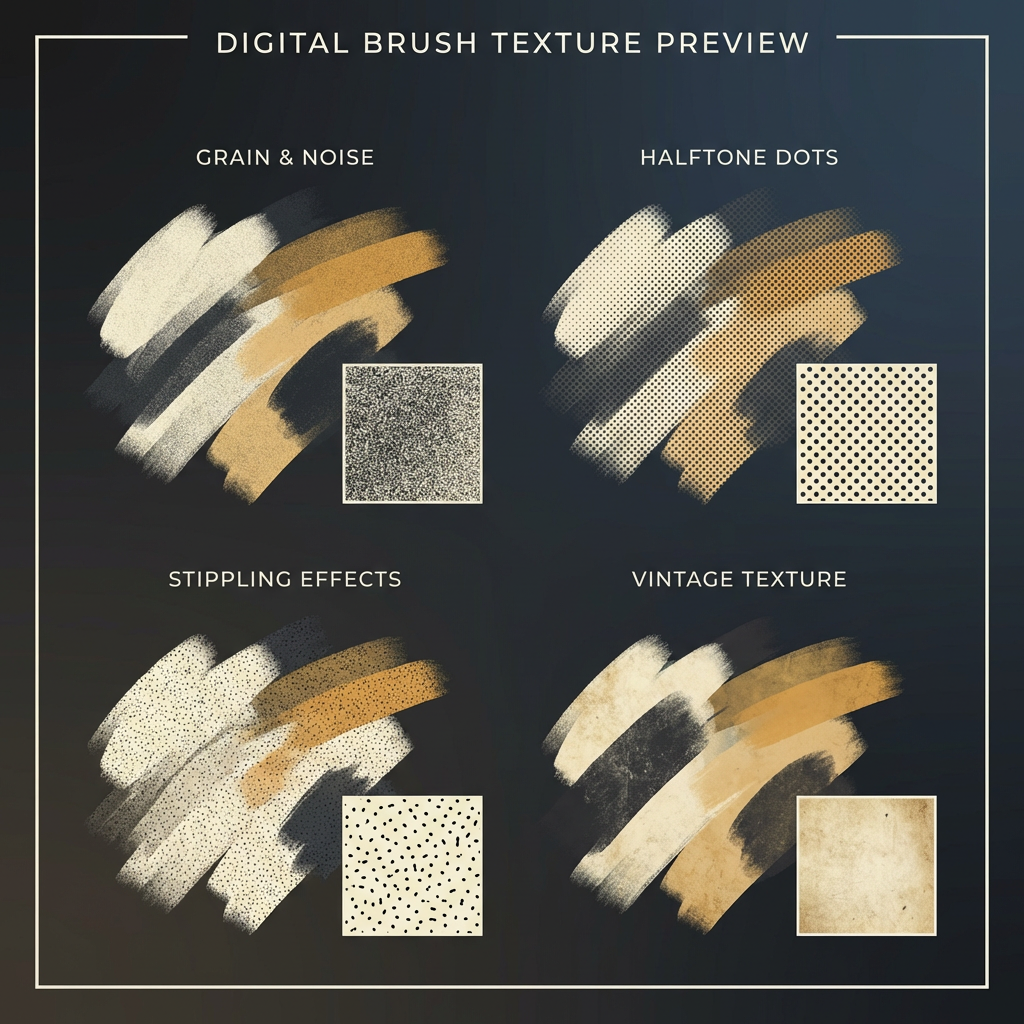 纹理颗粒笔刷 - Procreate笔刷预览效果
