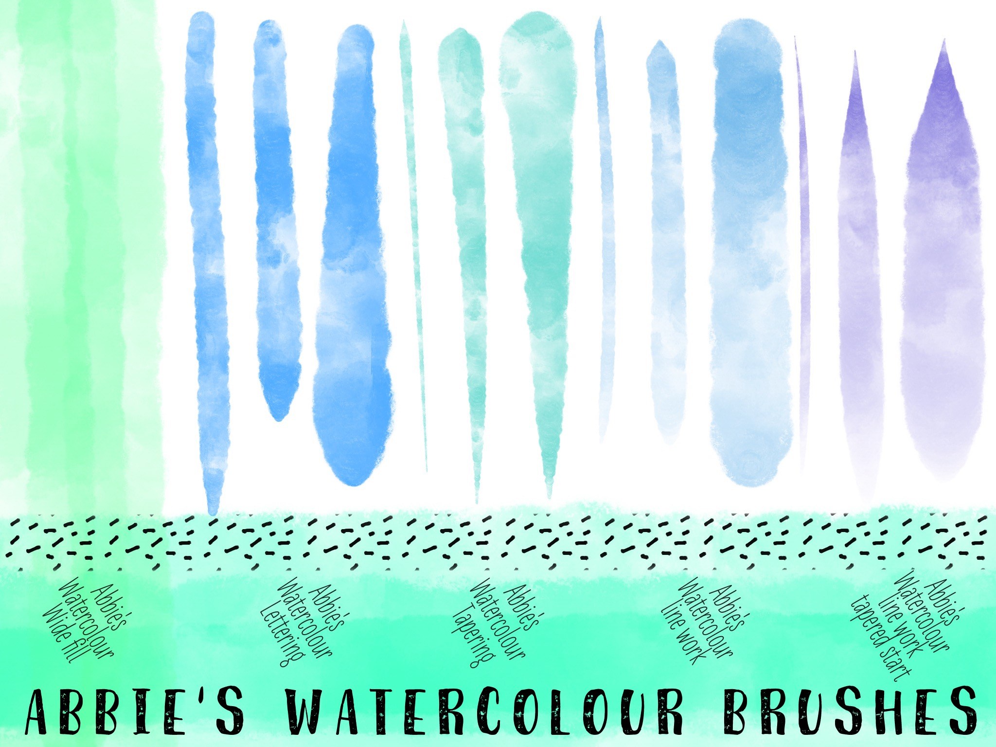 水彩画笔刷 - Procreate笔刷预览效果