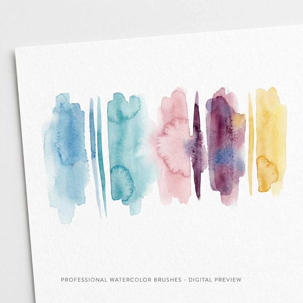 水彩笔刷 - Procreate笔刷预览效果